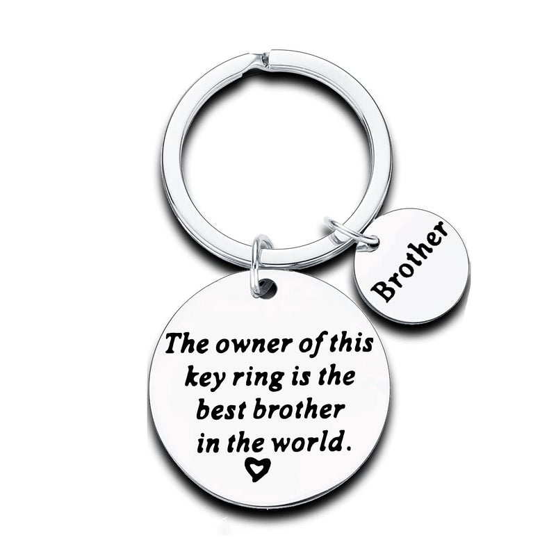 Nimteve Christmas Gifts for Family Member Grandma Grandpa Mom Dad Sister Brother Keychain Key Ring Love Funny Gifts (Best Brother in The World) - Image 1